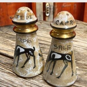 Vintage Capri Italy Goat Souvenir Salt and Pepper Shakers